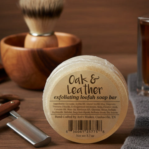 Oak & Leather Exfoliating Loofah Bar Soap