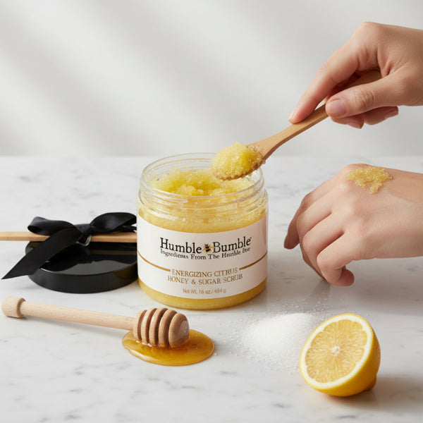 energizing citrus and honey sugar scrub