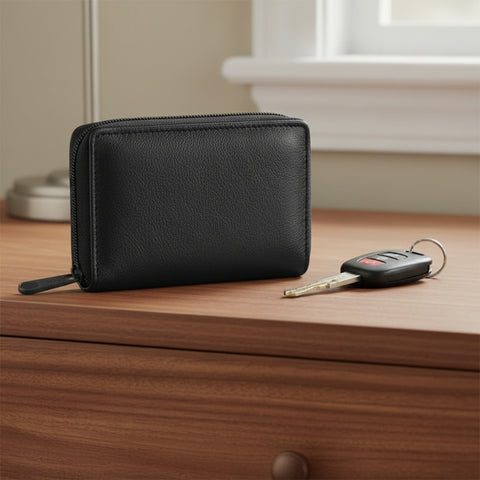 Compact Zippered Bifold Wallet