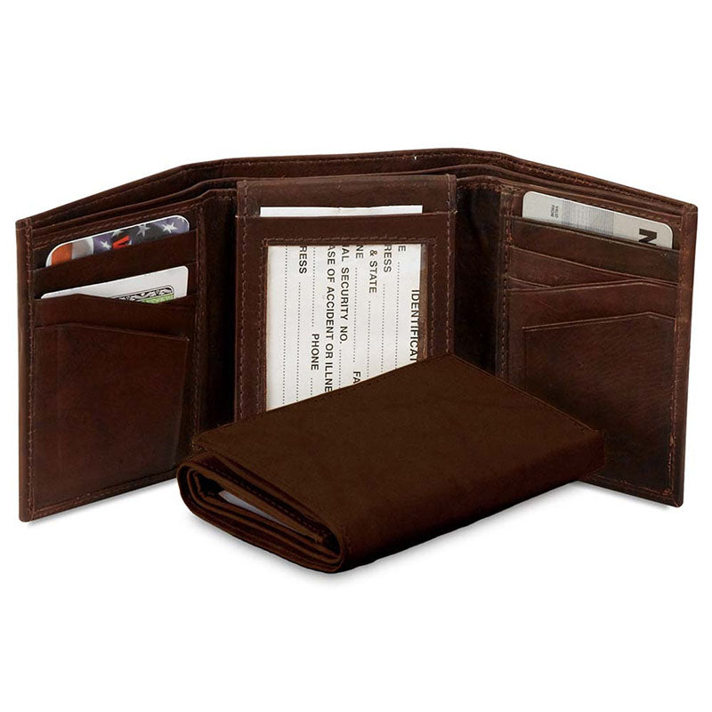 mens basic tri-fold leather wallet