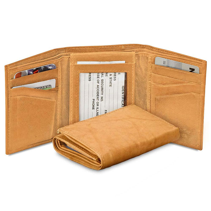 mens basic tri-fold leather wallet