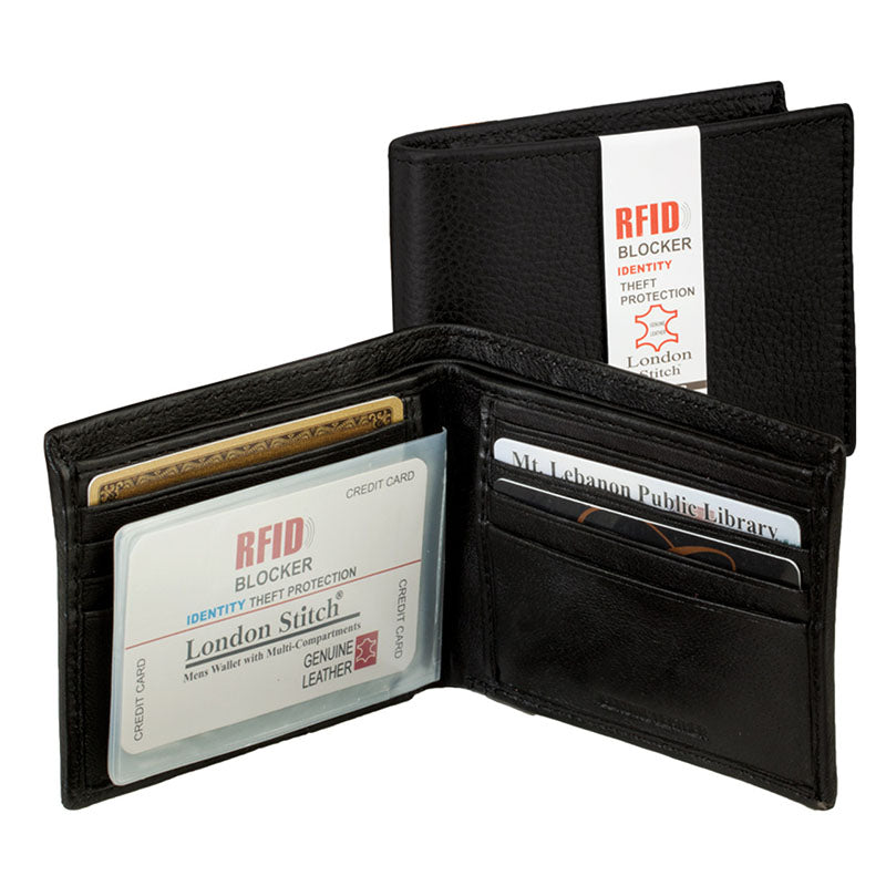 Mens Leather RFID Blocker Billfold Wallet MIN-51404