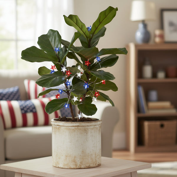 20 ct led patriotic red white and blue stars mini light string