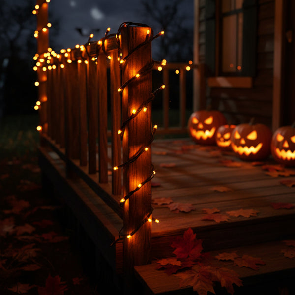 teeny orange strings lights 50 ct