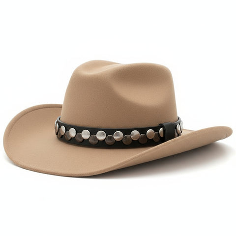 Black Leather Studded Hat Band