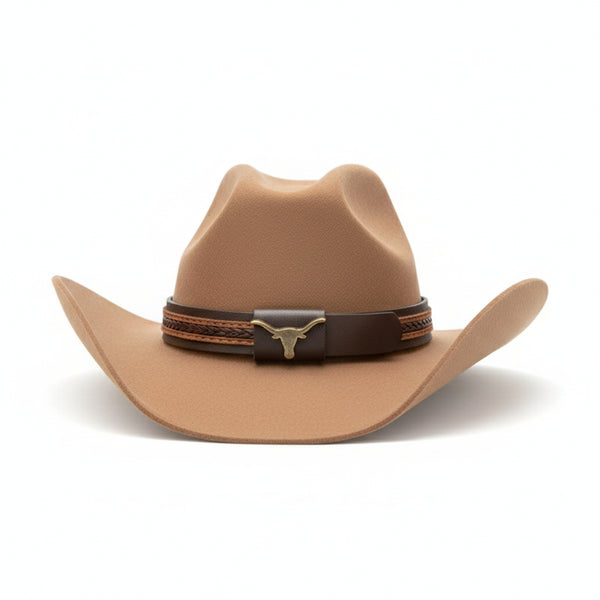 woven leather texas steer hat band