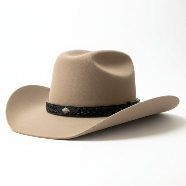 dark brown leather lace hat band