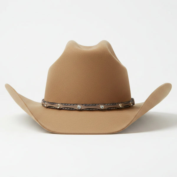 brown silver concho hat band