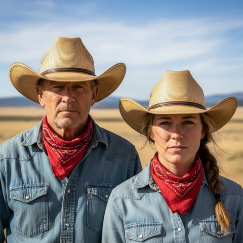 Natural Palm Straw Pinch Front Western Hat