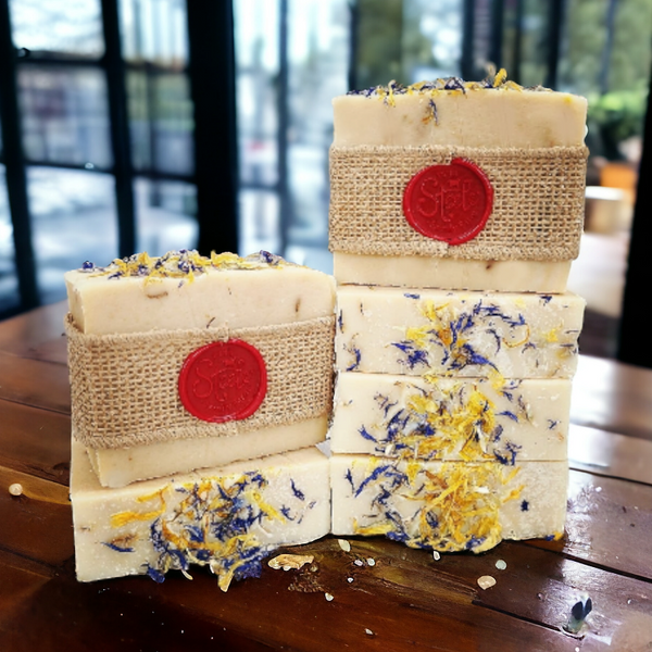 penelope cornflower goat milk bath soap