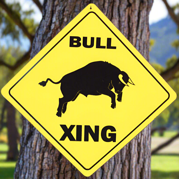 bull crossing sign