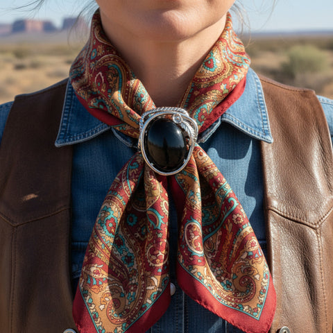 Black Stone Scarf Slide