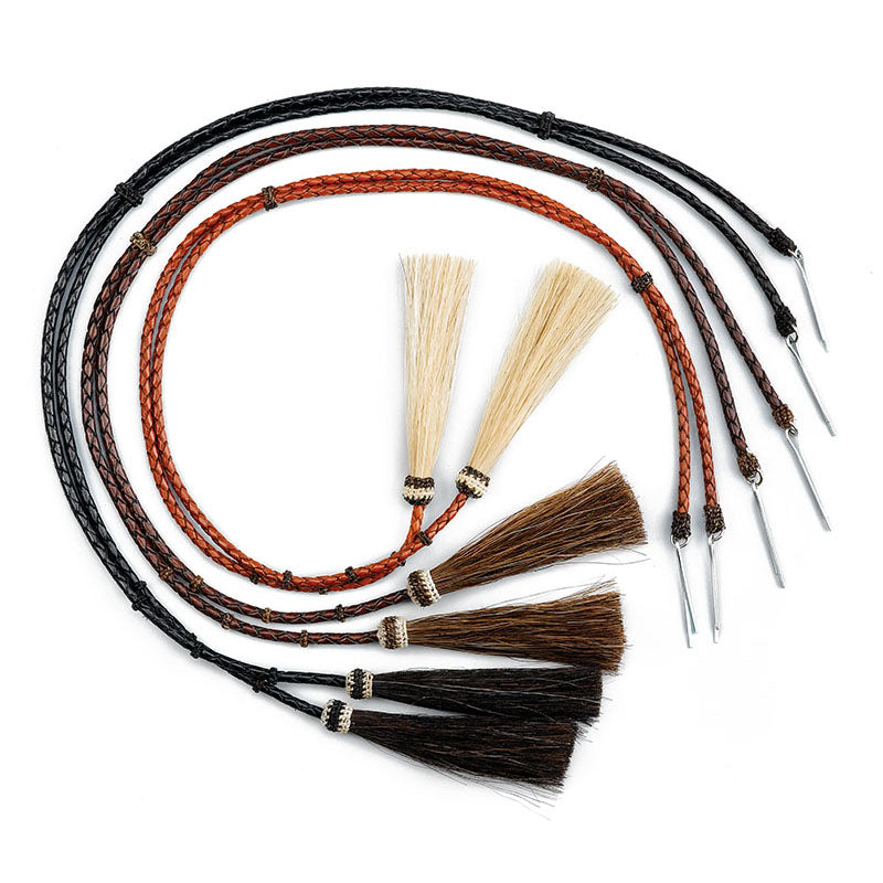 Collier tressé en crin de cheval, tressage carré. : collier-et Collier tressé en crin de cheval, tressage carré. : collier-et