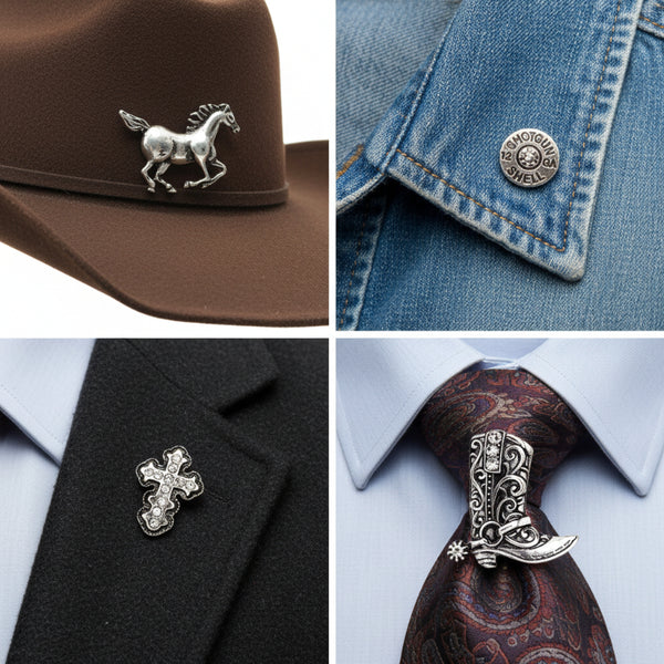 assorted cowboy tack pin set
