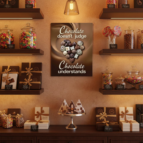 Chocolate Doesn't Judge Tin Sign