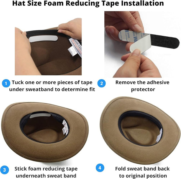 diy western hat size reducing tape