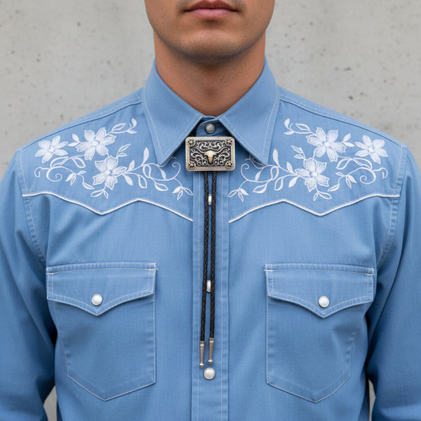 texas steer gold and silver bolo tie