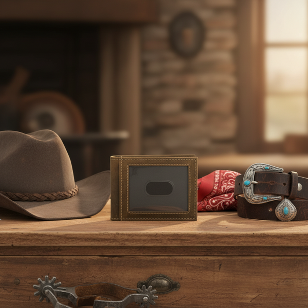 circle sh brown leather bifold wallet