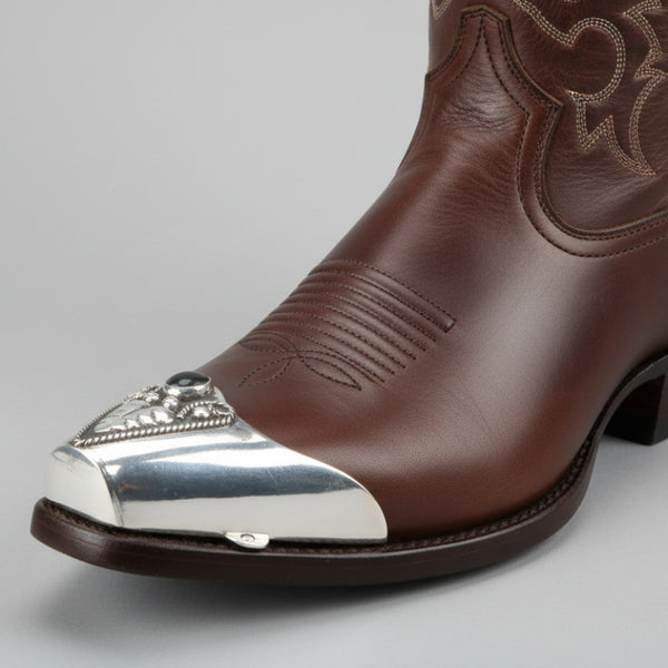 silver and black onyx boot toe tips