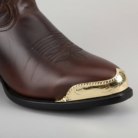 Brass Rope Edge Cowboy Boot Toe Tips
