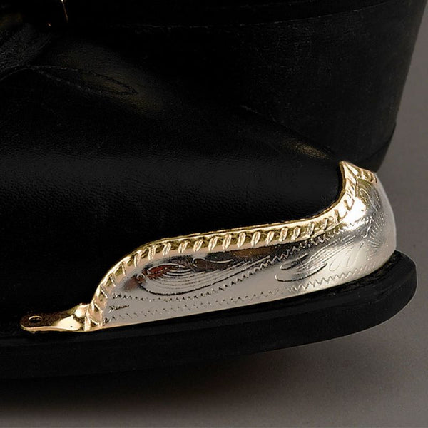 gold & silver rope edged cowboy boot toe tips