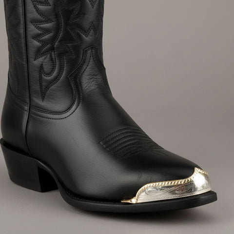 Gold & Silver Rope Edged Cowboy Boot Toe Tips