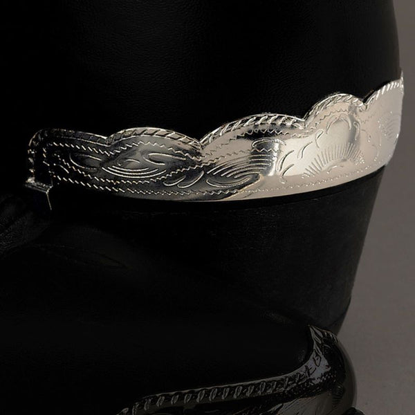 silver plated cowboy boot heel guards