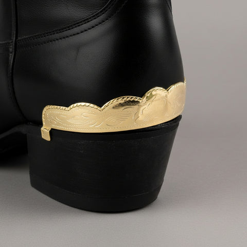 Brass Scalloped Cowboy Boot Heel Guards