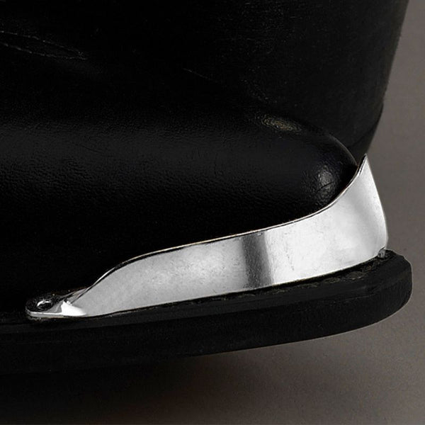 Smooth Silver Boot Toe Tips