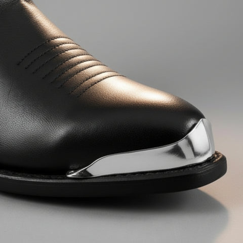 Smooth Silver Boot Toe Tips