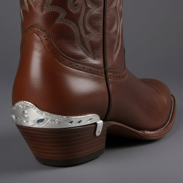 fancy silver cowboy boot heel guards