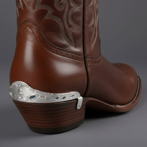 Fancy Silver Cowboy Boot Heel Guards