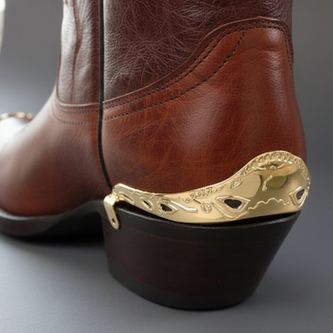 Fancy Gold Cowboy Boot Heel Guards