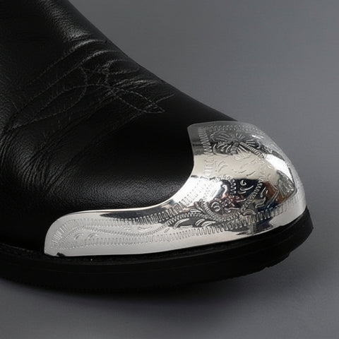 Etched Silver Cowboy Boot Toe Tips