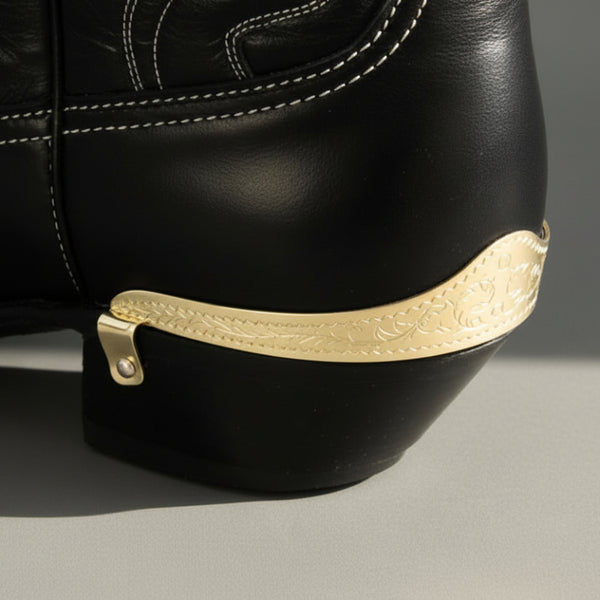 Engraved Brass Boot Heel Guards WX-5 | Buffalo Trader Online