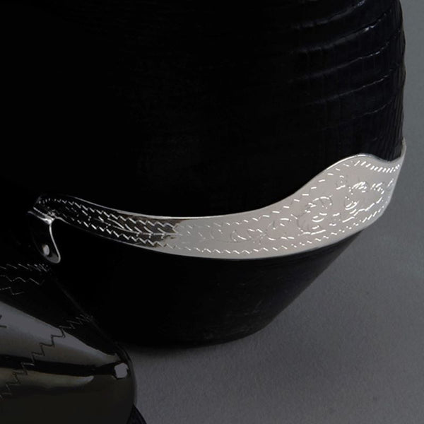 engraved silver boot heel guards