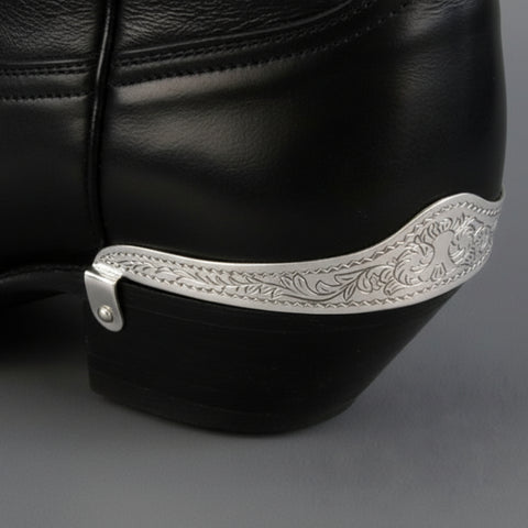 Engraved Silver Boot Heel Guards