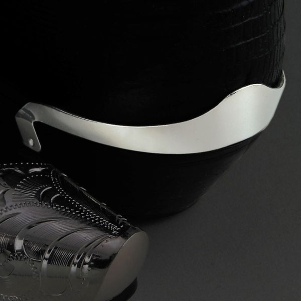 smooth silver boot heel guards