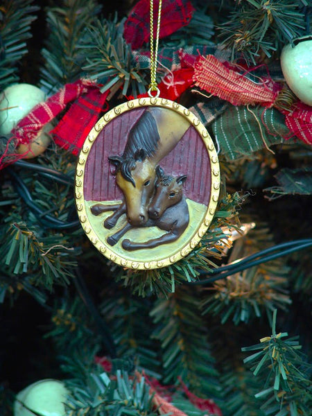 mare & colt christmas ornament