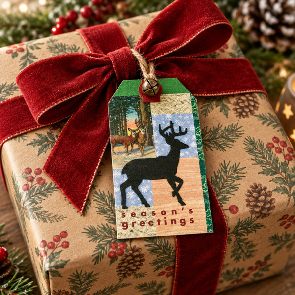 seasons greetings deer christmas ornament