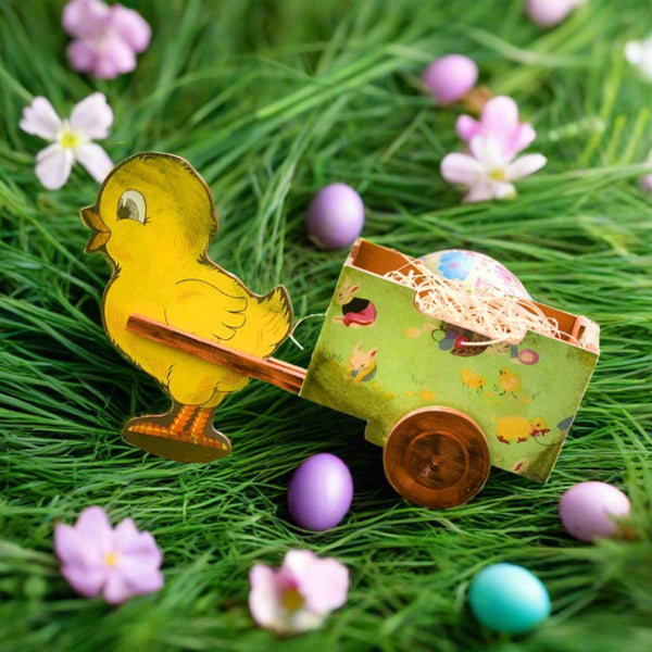 vintage easter chick wagon