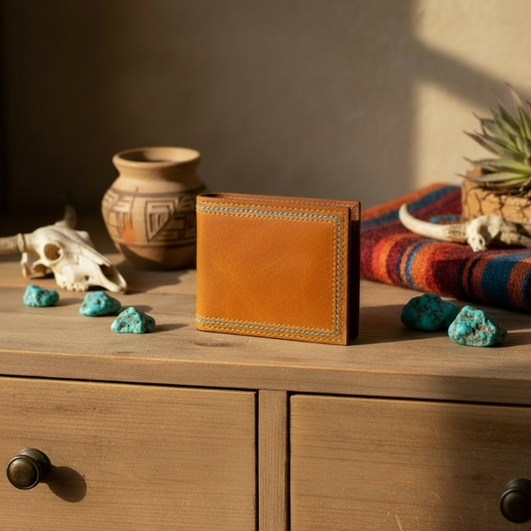 brown leather front pocket wallet with money clip