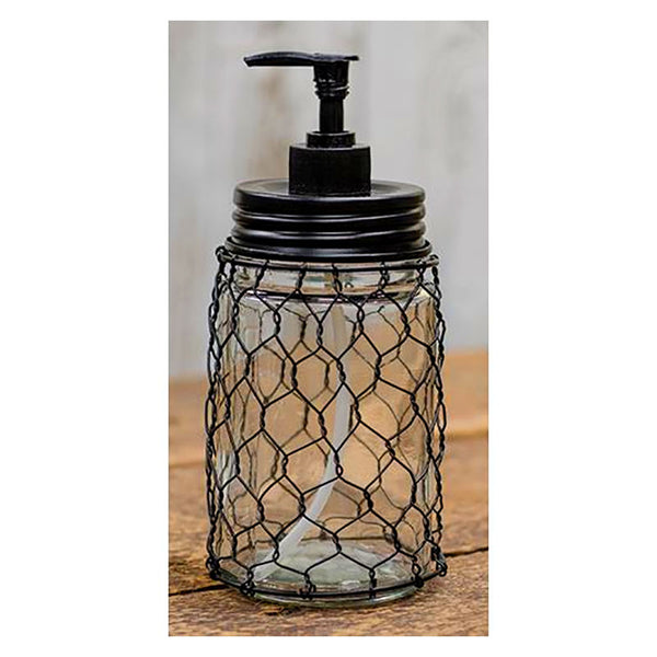 chicken wire soap or lotion dispenser