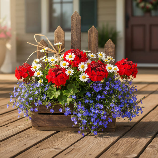 wooden lath picket planter box