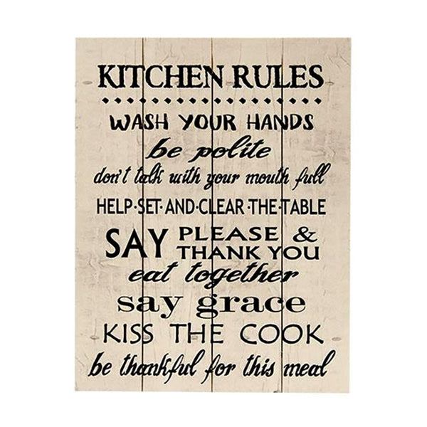 Kitchen Rules Pallet Sign GBF020 | Buffalo Trader Online