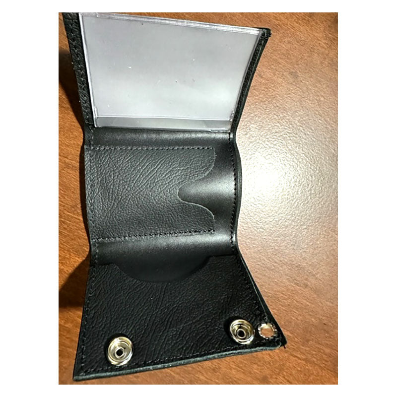 black leather trifold flying eagle chain wallet