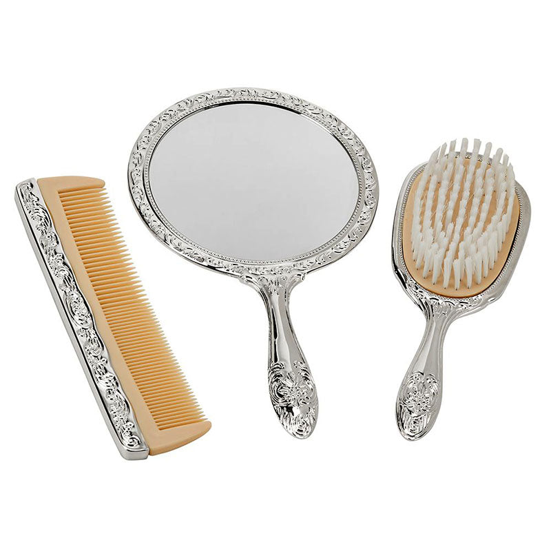 Ornate Comb Brush and Mirror Vanity Set 023010 | Buffalo Trader Online