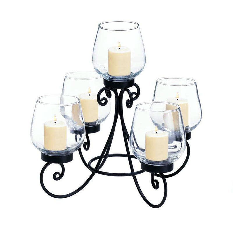 enlightened wrought iron candle centerpiece