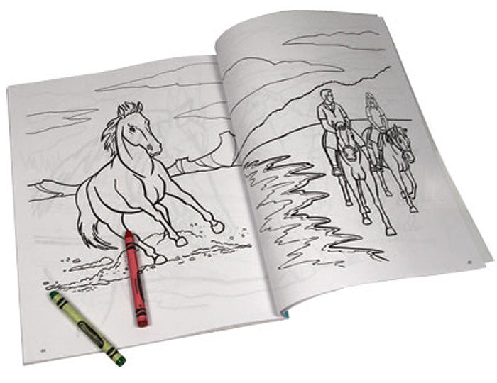 horses childrens coloring book
