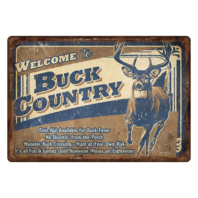 welcome to buck country sign
